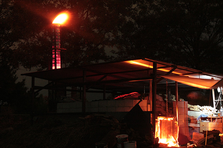 夜の窯